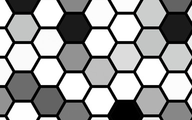 White honeycomb with a gradient color. Isometric geometry. 3D illustration