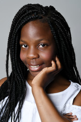 Young girl in top and jeans