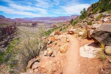 hiking the grandview trail at the south rim of grand canyon in arizona,usa