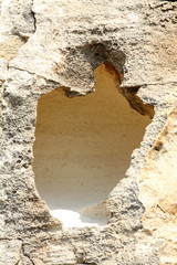 A hole in the rock.