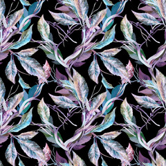 Lianas Seamless Pattern. Watercolor Background.