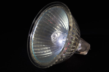 Halogen lamp with reflector close-up