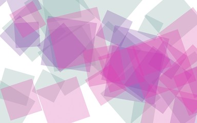 Multicolored translucent squares on white background. Red tones. 3D illustration