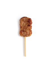 Thai pork grill stick on white background