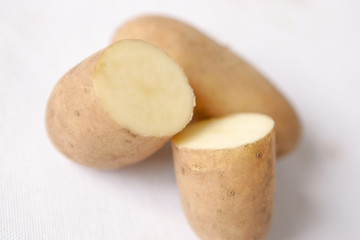 Pomme de terre sur fond neutre