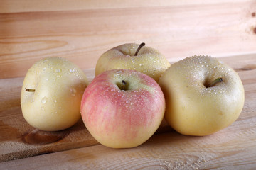 Apples on table