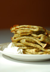Raspberry jam poppy seed pancakes