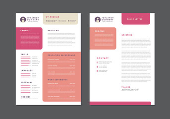 Curriculum vitae CV Resume Template Design - obrazy, fototapety, plakaty