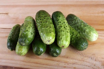 Cucumbers on table