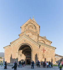 The main entrance of the Svetitskhoveli Cathedral in the Mtskheta city in Georgia