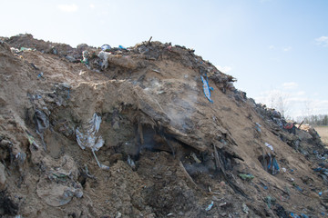 Burning the garbage on the landfill