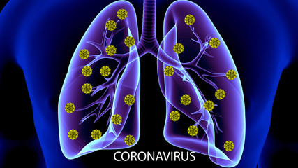 corona virus infection. 3d render