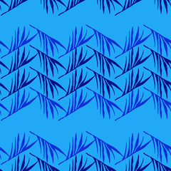 Trendy Tropical Vector Seamless Pattern. Doodle Floral Background. Monstera Feather Banana Leaves Dandelion 