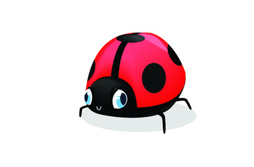 ladybug cute animal character bug kids on white background