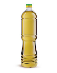 Bottle oil. Plastic bottle isolated on white. Render vector 3d illustration.