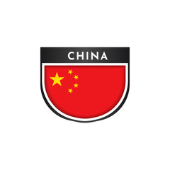 Flag of china with label