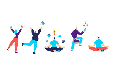 Work life balance concept. Vector human character.