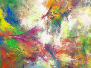 Selbstklebende Fototapete Gemixte farben Regenbogen abstrakte fraktale Hintergrund 3D-Rendering-Illustration