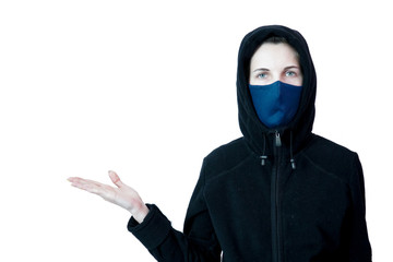 Woman with a protective mask during a pandemic