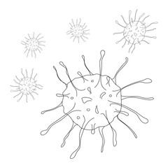 2019-nCoV Coronavirus outbreak. Coronavirus danger and public health risk disease and flu outbreak. Pandemic medical concept with dangerous cells. Vector illustration