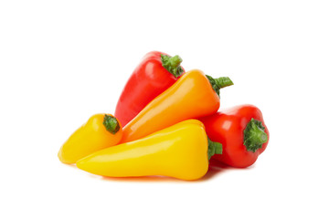 Fresh tasty peppers isolated on white background