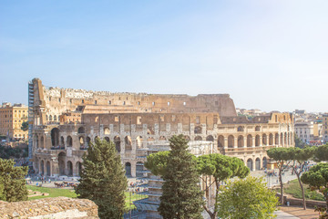Fototapeta na wymiar The Colosseum (in italian Colosseo Roma) Rome Italy