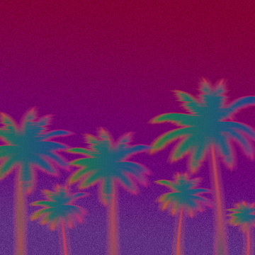 Palm trees silhouette art illustration