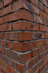 old abandoned red brick wall