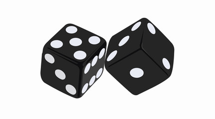 Vector isolated Illustration of Two Black Dices