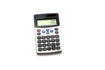 Five hudered on Electronic calculator on White background.