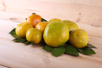Mandarin oranges on table