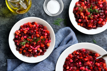 Beet salad in bowl