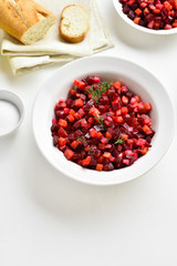Beet salad in bowl