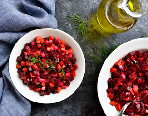 Beet salad in bowl