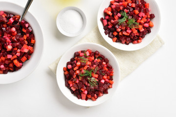 Beet salad in bowl