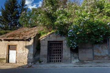 Fototapeta na wymiar Old wine cellars in the Village of Noszvaj, Hungary
