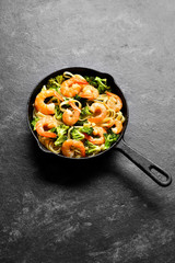 Shrimp and broccoli pasta