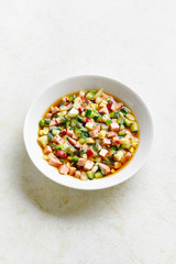 Cold russian soup Okroshka