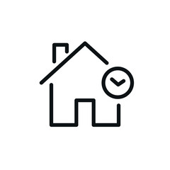 duration time home icon - homepage symbol - vector website sign