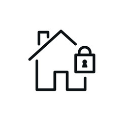 protect home icon - web homepage secure symbol - vector website sign