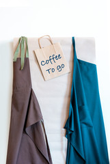 delivery service coffee to go bag two apron shipment package blue brown