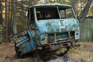 Abandoned radioactive vehicle