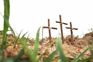 Ascension day concept: Religious symbolism. Jesus died and resurrected.