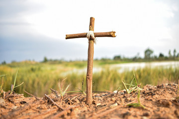 Ascension day concept: Religious symbolism. Jesus died and resurrected.