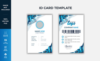 Modern ID Card Template With Abstract Vector