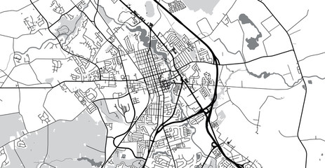 Urban vector city map of Dover, USA. Delaware state capital