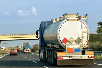 Tanker storage truck on highway Poland