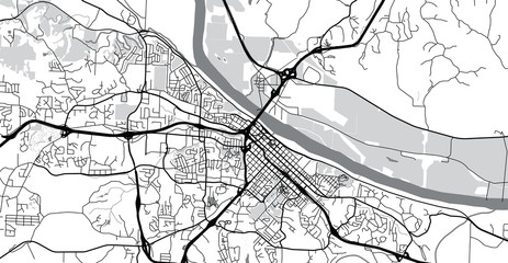 Fototapeta premium Urban vector city map of Jefferson City, USA. Missouri state capital