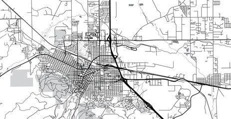 Urban vector city map of Helena, USA. Montana state capital