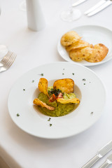 Guacamole with potato chips